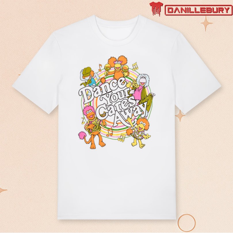 Fraggle Rock Dance Your Cares Away Swirl White T-Shirt