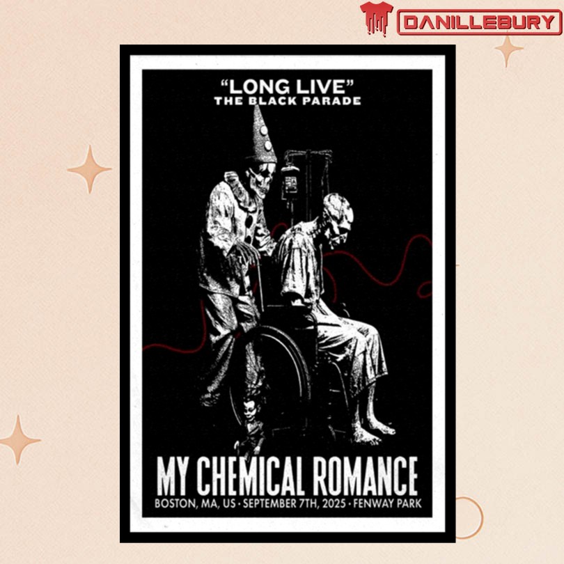 My Chemical Romance Sept 7 2025 Fenway Park Boston MA Tour Poster