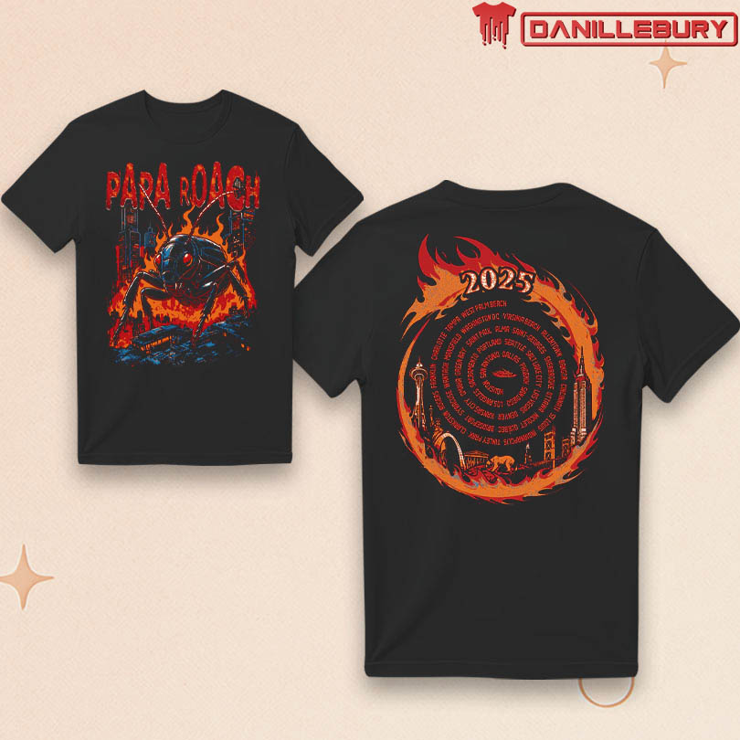 Papa Roach Roachzilla 2025 North American Tour T-Shirt