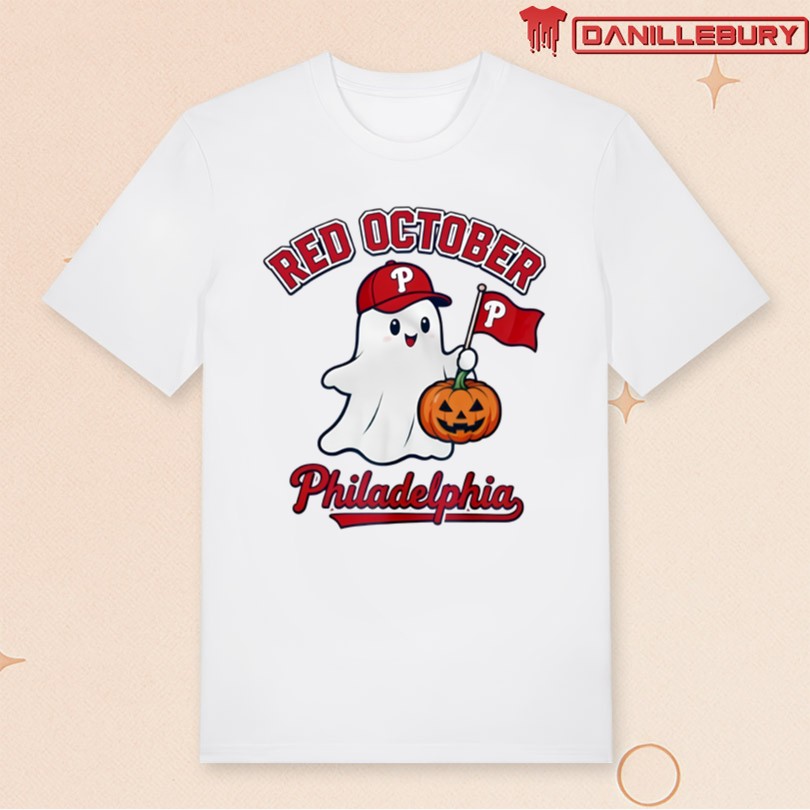 Red October Phillies Philadelphia Baseball Ghost Pumpkin Shirt