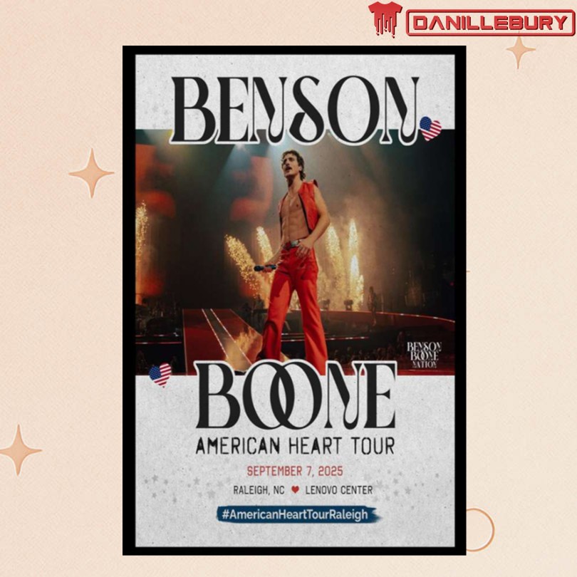 Sep 07, 2025 Benson Boone Tour Raleigh, NC Poster