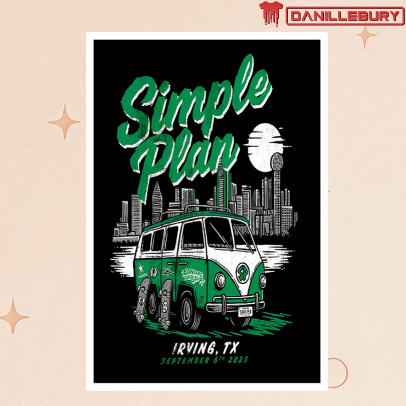 Simple Plan Irving TX 09 06 2025 Tour Poster