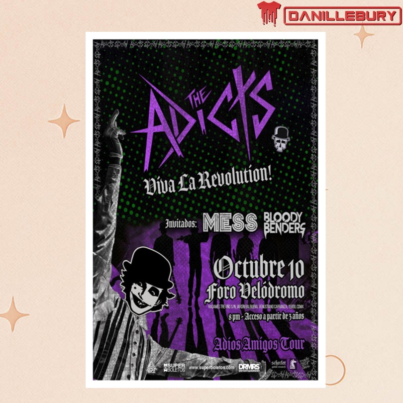 The Adicts Adios Amigos Tour Mexico Oct 10 2025 Poster