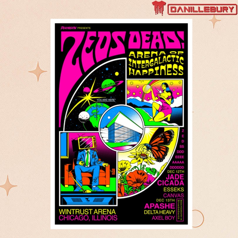 Zeds Dead Chicago Arena Of Intergalactic Happiness 2025 Poster
