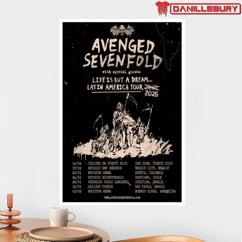 Avenged Sevenfold Latin America Tour 2026 Poster - Image 2
