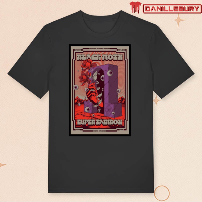 Black Moth Super Rainbow Levitation Halloween Austin Texas 2025 Poster - Image 3