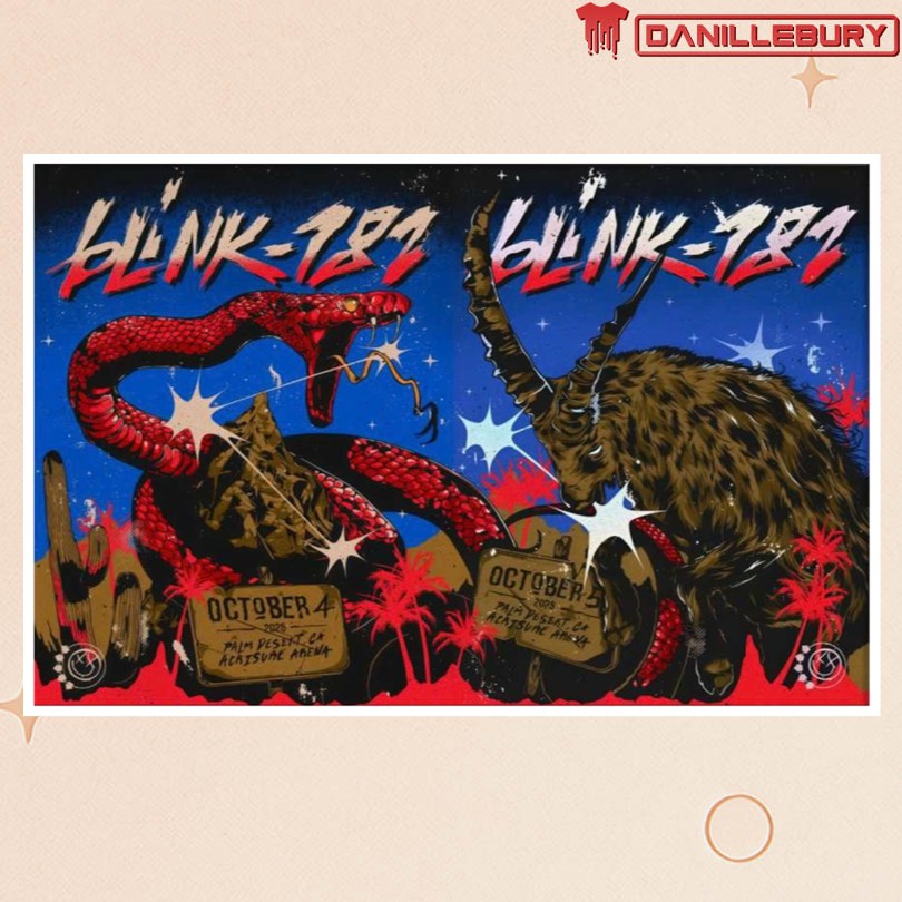 Blink-182 Oct 4 5 2025 Palm Desert CA Poster