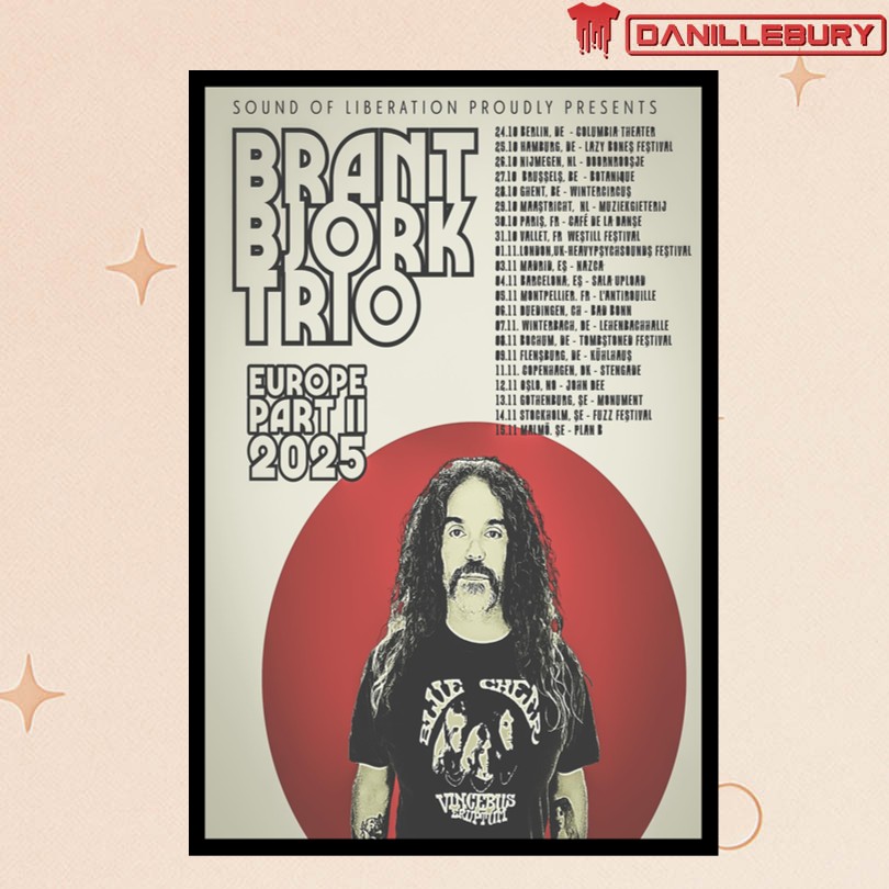 Brant Bjork Trio Europe Part II 2025 Tour Poster