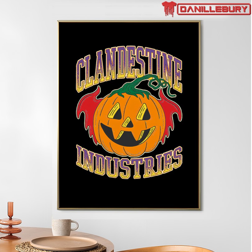 Clandestine Industries Bat Pumpkin Halloween 2025 Shirt - Image 4