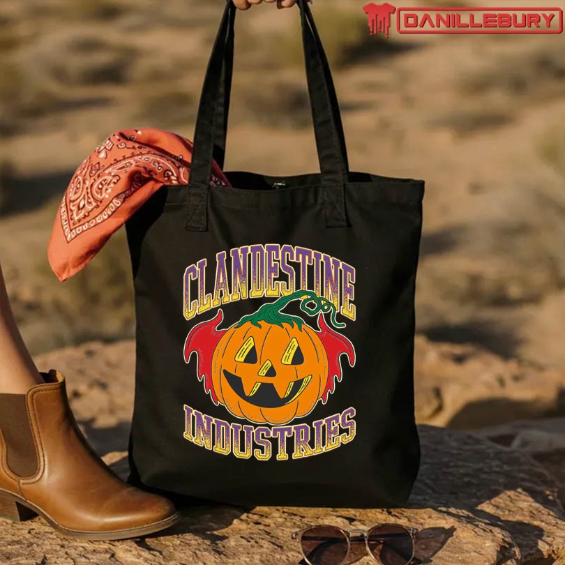 Clandestine Industries Bat Pumpkin Halloween 2025 Shirt - Image 3