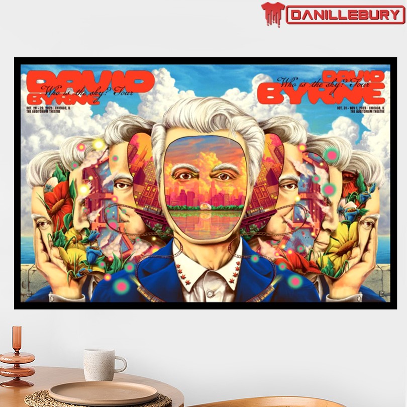 David Byrne Chicago IL Dec 28-29-31 & Nov 1 2025 Tour Poster - Image 2
