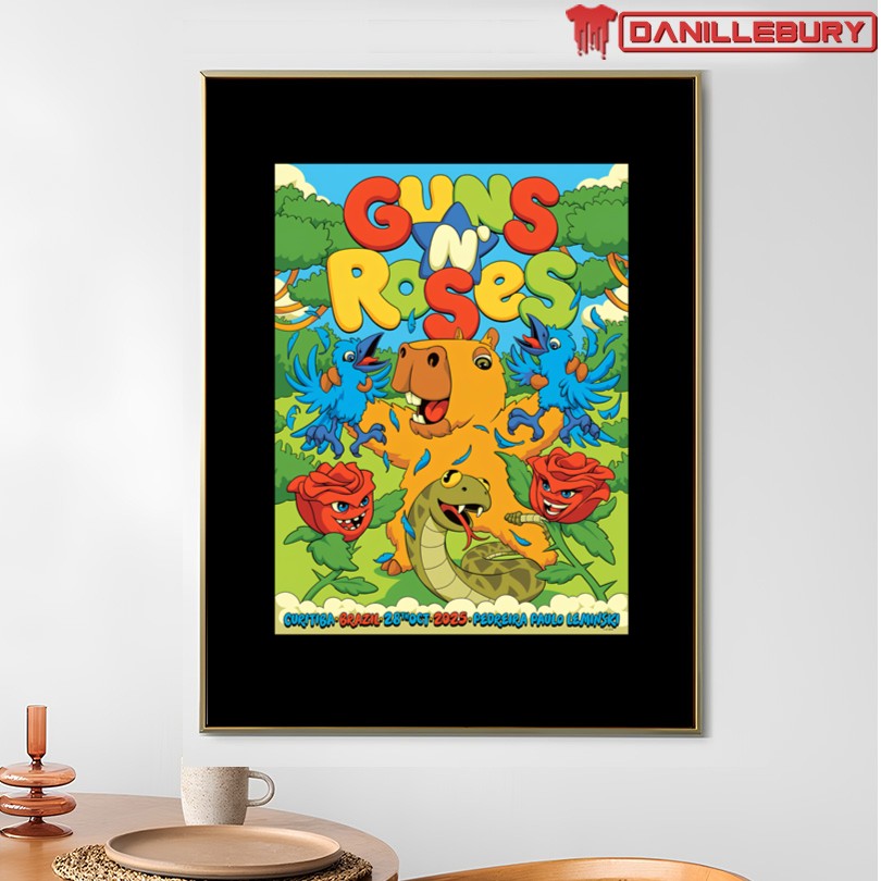 Guns N' Roses Pedreira Paulo Leminski in Curitiba Oct 28 2025 T Shirt Show - Image 4