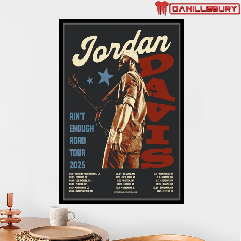 Jordan Davis Aint Enough Road Tour 2025 Poster - Image 2