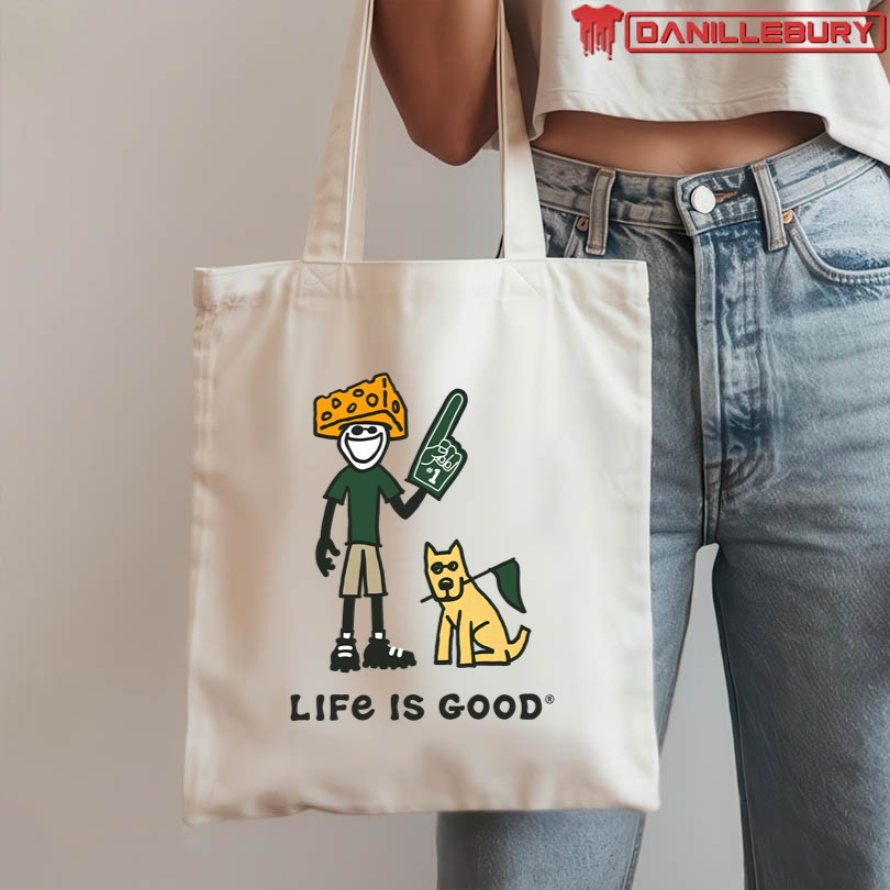 Lambeau Field Life is Good Cheesehead T-Shirt - Image 3