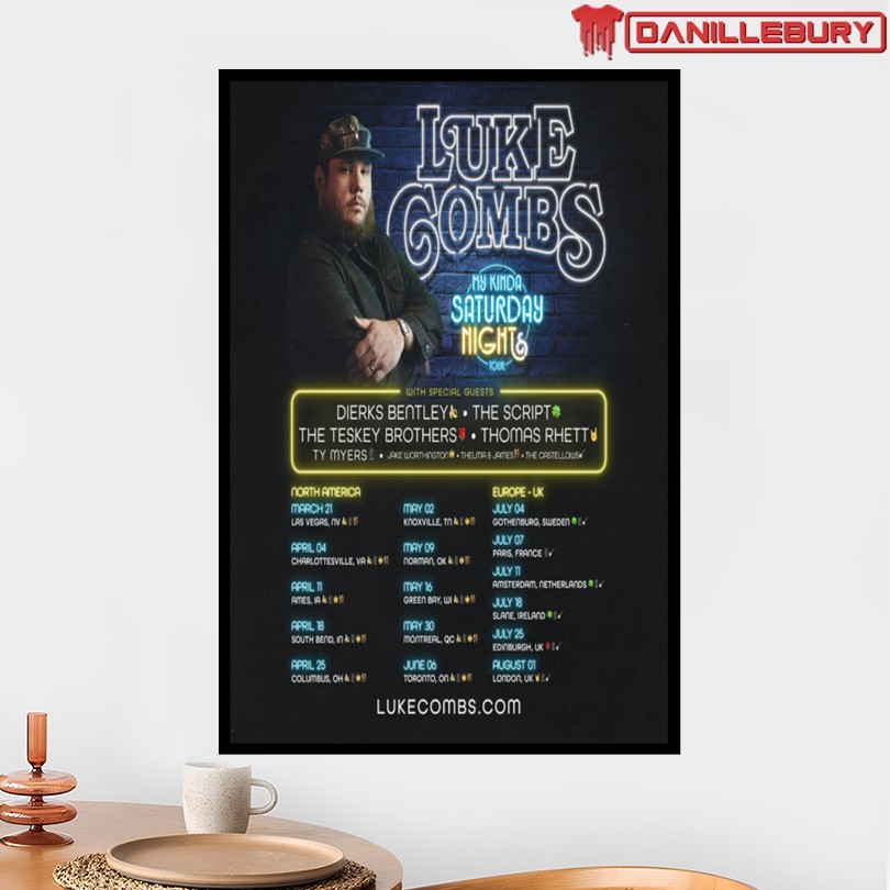 Luke Combs North America & Europe UK Tour Poster - Image 2