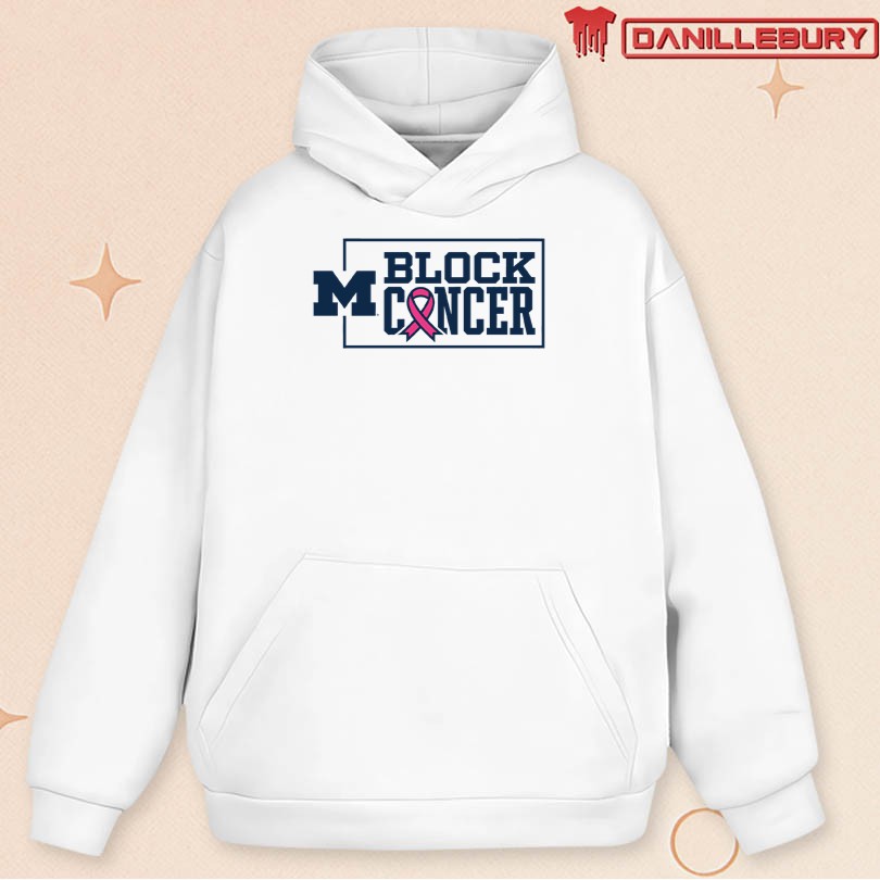 Michigan Wolverines Block Cancer Pink Ribbon T-Shirt - Image 2
