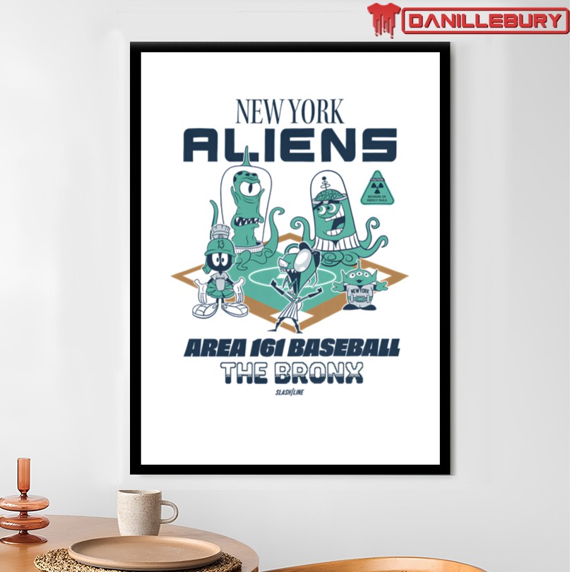 New York Aliens Area 161 Baseball The Bronx T-Shirt - Image 4