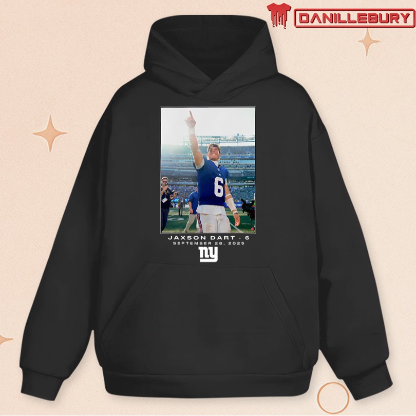 New York Giants Jaxson Dart Flash Features Week 4 T-Shirt - Image 2