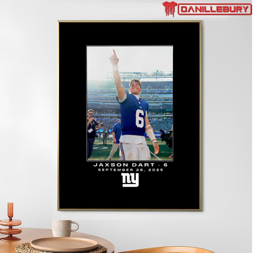 New York Giants Jaxson Dart Flash Features Week 4 T-Shirt - Image 4