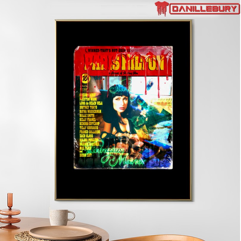 Paris Hilton Pulp Fiction Poster Halloween Tee - Image 4