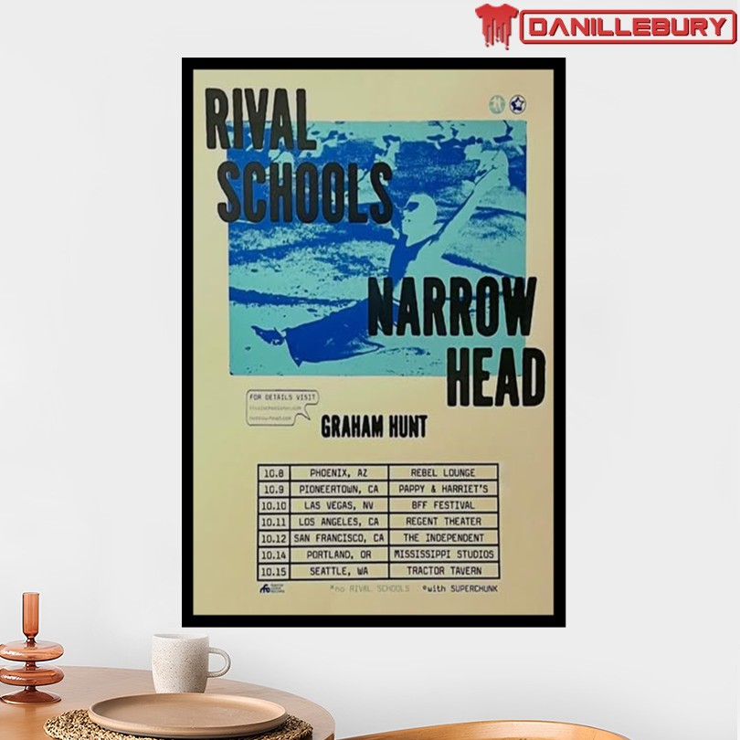 Rival Schools October 2025 Concert Narrow Head Graham Hunt Poster - Image 2