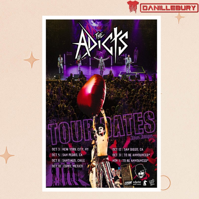 The Adicts 2025 Tour Dates Adios Amigos Tour Poster