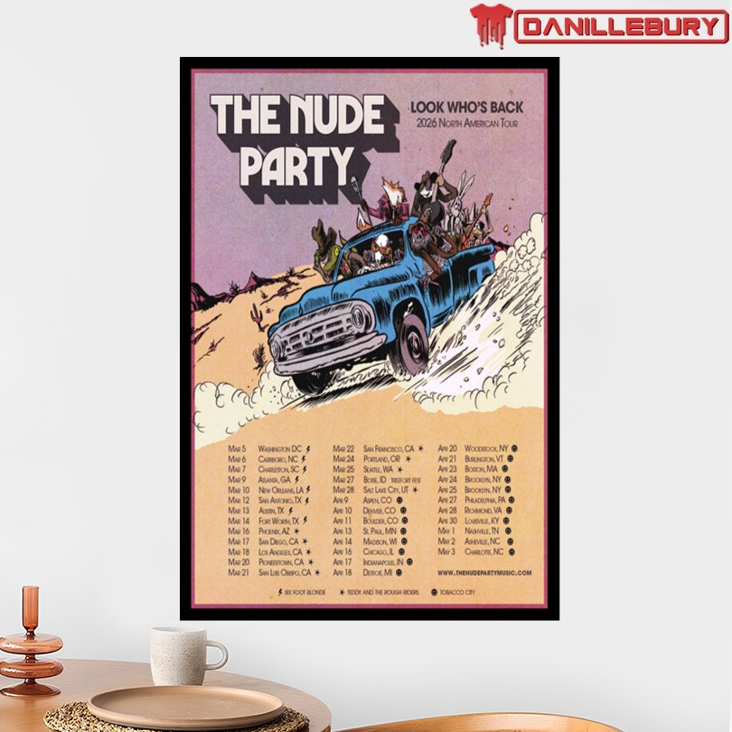 The Nude Party North America 2026 Tour Poster - Image 2