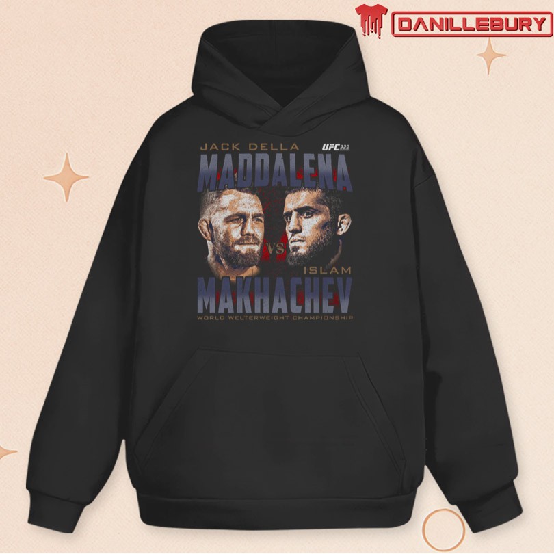 UFC 322 Della Maddalena Vs. Makhachev Heads WHT Shirt - Image 2