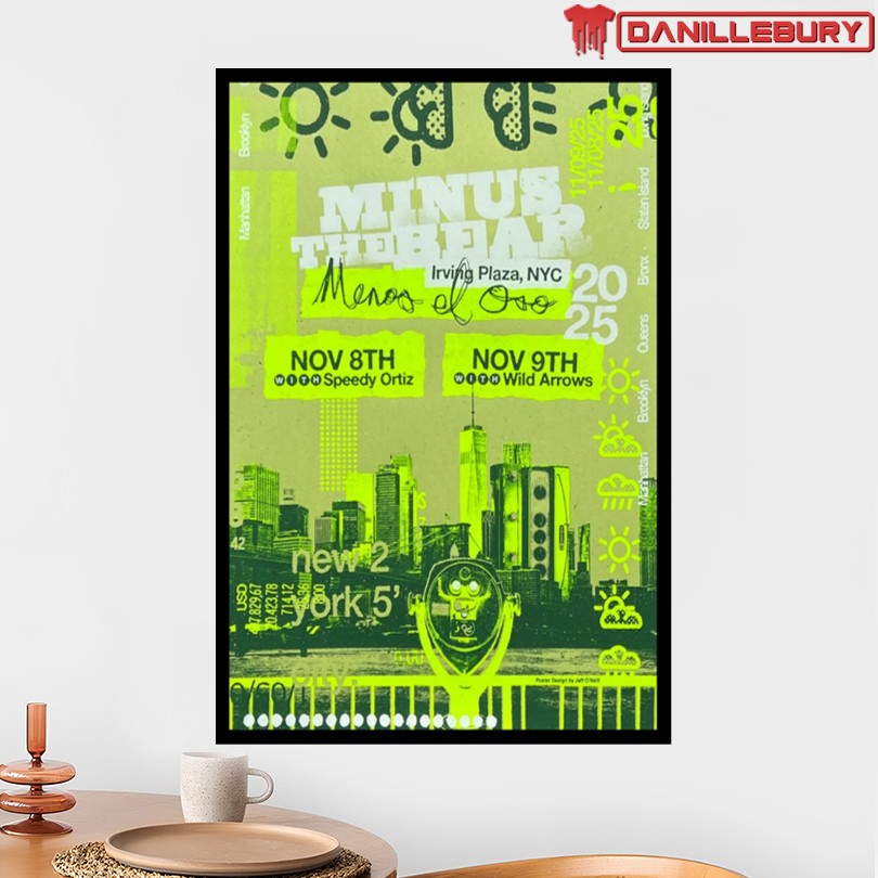 Minus The Bear November 8th-9th 2025 New York City Event Poster - Image 2
