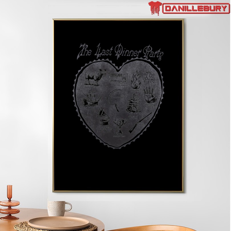 Official The Last Dinner Party Off White Heart T-Shirt - Image 4