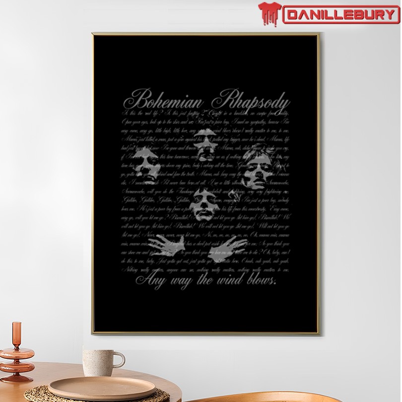 Queen A Night At The Opera Black Lyrics T-Shirt - Image 4