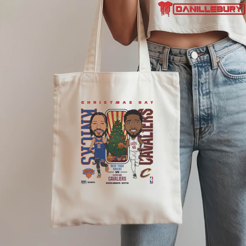 2025 NBA Christmas Day Match Up Knicks Vs. Cavaliers T-Shirt - Image 3