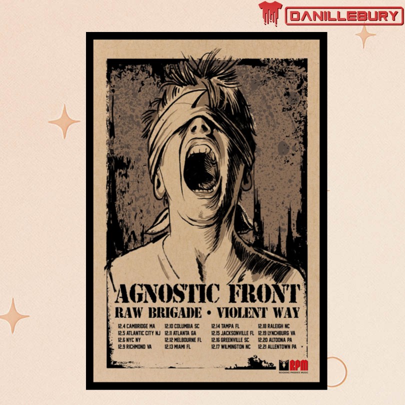 Agnostic Front East Coast 2025 Tour Poster