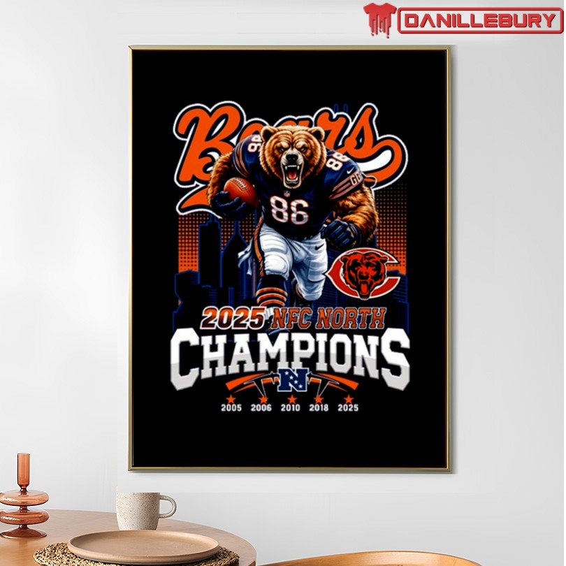 Chicago Bears 2025 NFC North Champions Mascot Shirt - Image 4