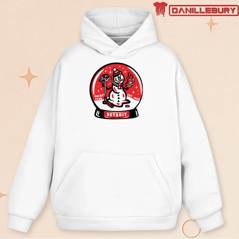 Detroit hockey Frosty Snowman snow globe shirt - Image 2
