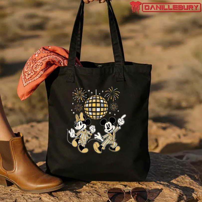 Disney Mickey & Minnie New Year's Eve Disco Pajama PJ Party T-Shirt - Image 3