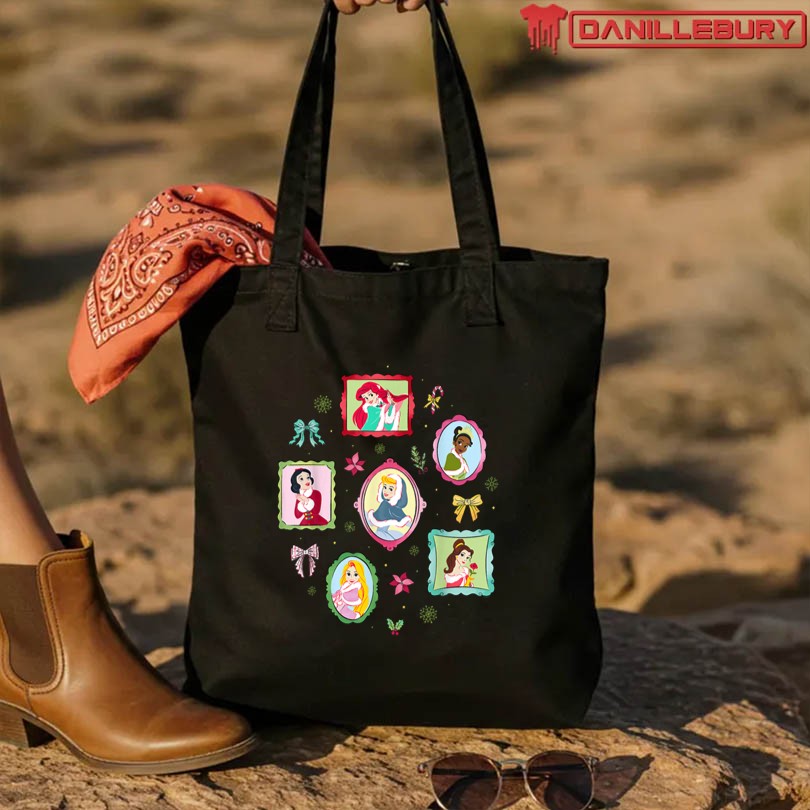 Disney Princess Coquette Holiday Picture Frames Christmas T-Shirt - Image 3