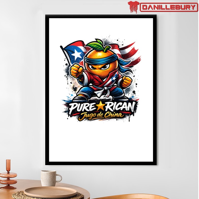 Pure Rican Jugo De China PR Flag Tee - Image 4