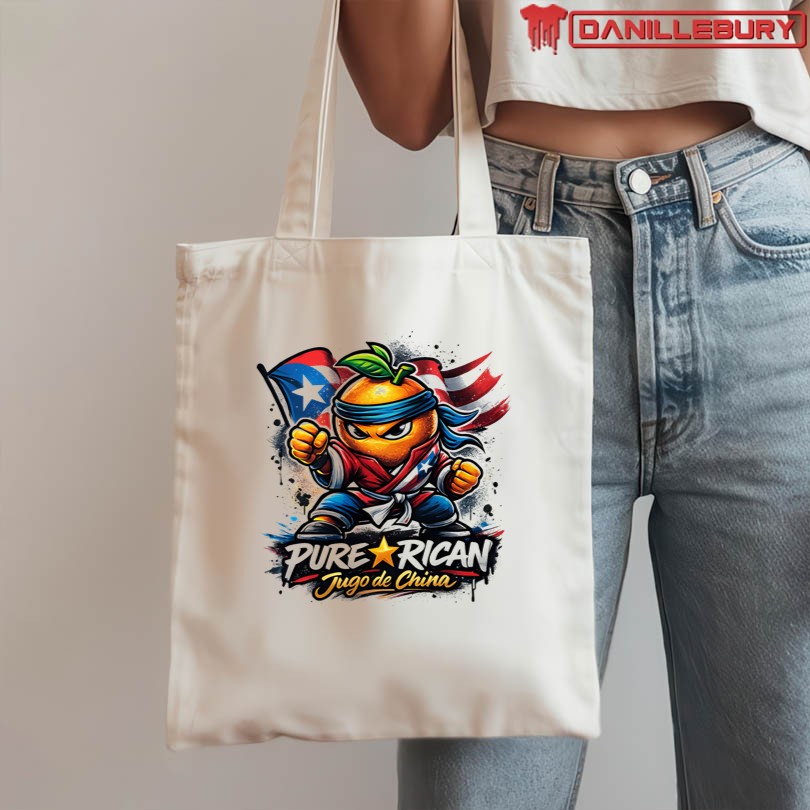 Pure Rican Jugo De China PR Flag Tee - Image 3