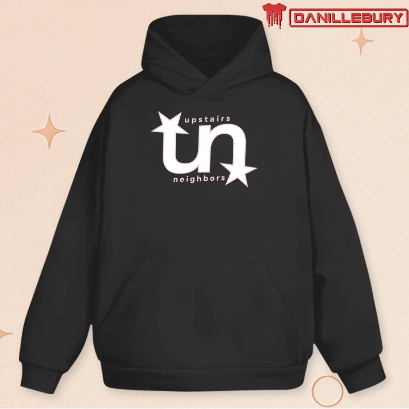 Upstairs Neighbors Podcast Black Tee - Image 2