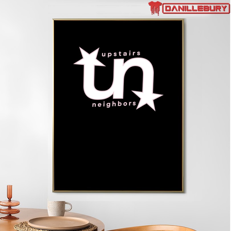 Upstairs Neighbors Podcast Black Tee - Image 4