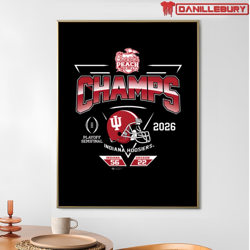 2026 Chick-fil-A Peach Bowl INDIANA CHAMPS SCORE T-Shirt - Image 4
