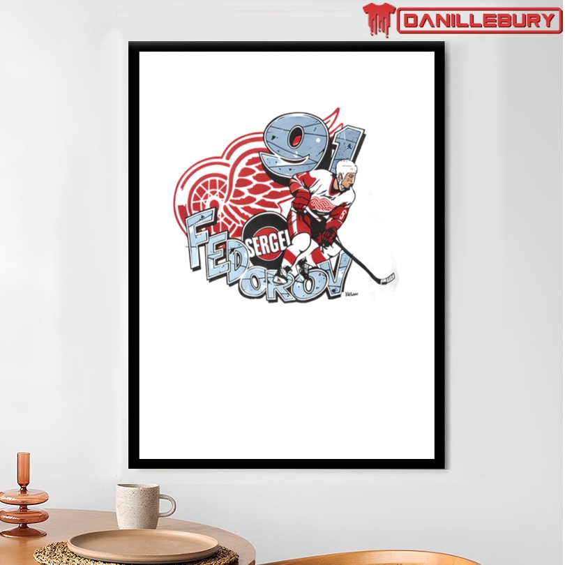 Detroit Red Wings Streaker Fedorov T-Shirt - Image 4