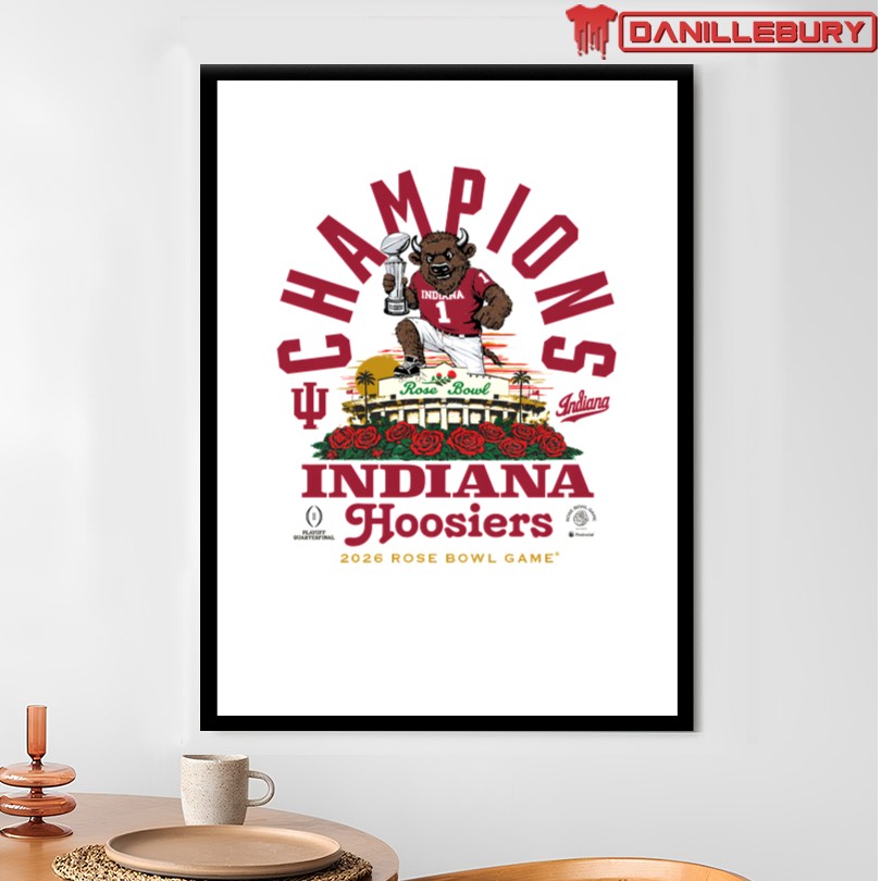Indiana Hoosiers Bison Rose Bowl Champions T-Shirt - Image 4