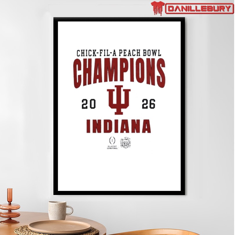 Indiana Hoosiers Merch 2026 Peach Bowl IU Champions shirt - Image 4