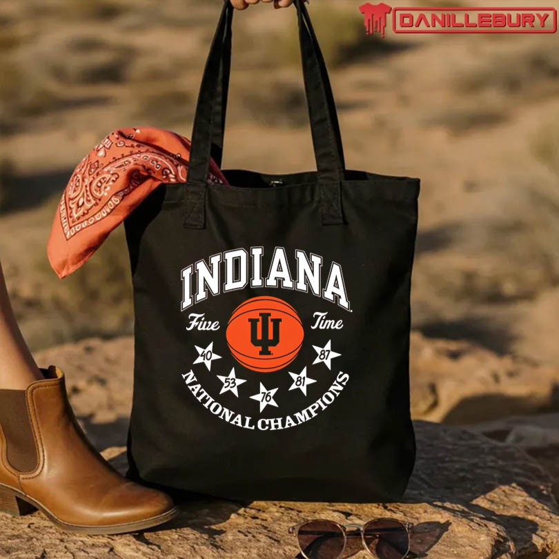 Indiana Hoosiers Red 5 Time National Champions T-Shirt - Image 3