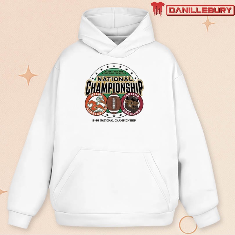 Indiana Hoosiers vs Miami Hurricanes 2026 CFP National Championship Head To Head Mascot T-Shirt - Image 2