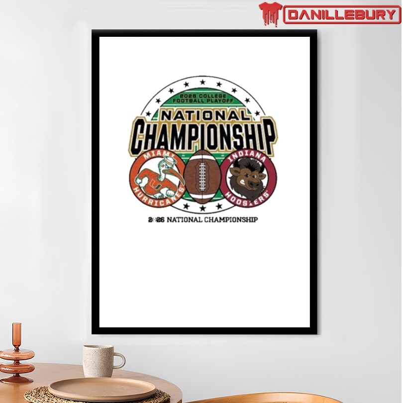 Indiana Hoosiers vs Miami Hurricanes 2026 CFP National Championship Head To Head Mascot T-Shirt - Image 4