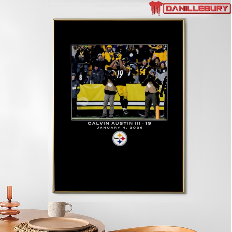 Men's Pittsburgh Steelers Calvin Austin III Black NFL Flash Features Week 18 T-Shirt - Image 4