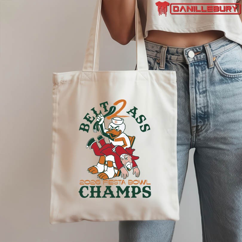 Miami Hurricanes Belt Ass 2026 Fiesta Bowl Champions Mascot Shirt - Image 3